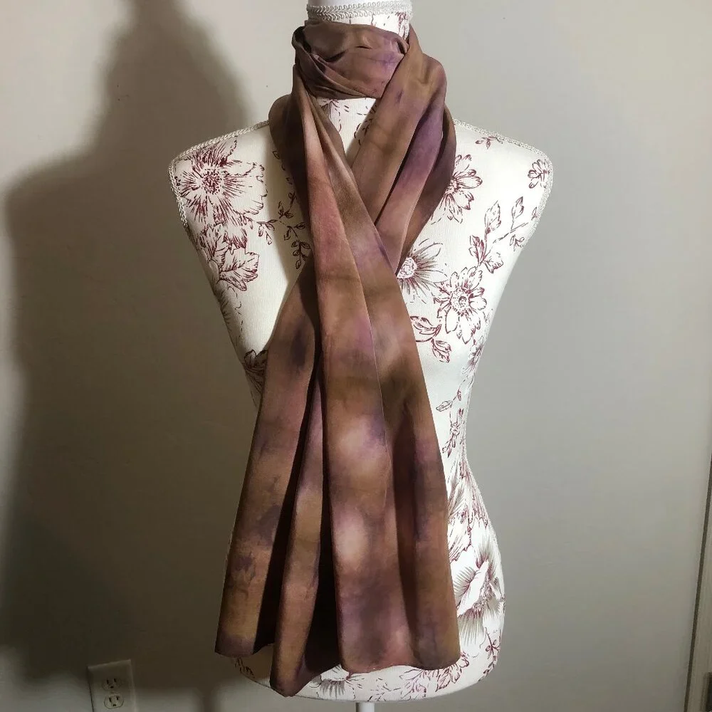 ✨ Elegant Hand-Dyed Silk Scarf with Unique Japanese Calligraphy ✨